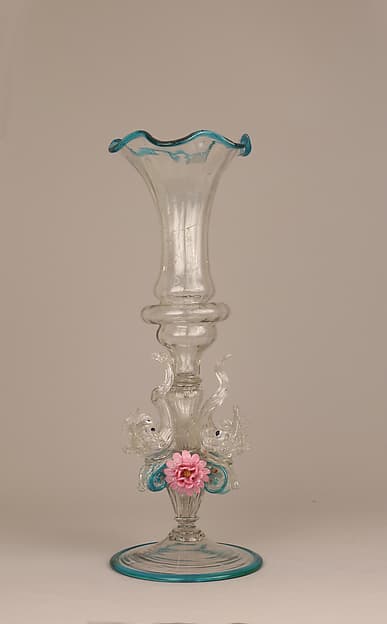 Fluted vase with dolphins, by Venezia-Murano Company