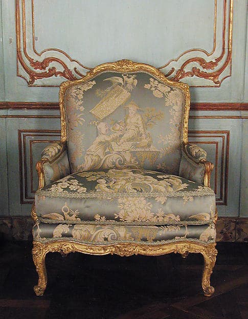 Armchair (bergère) (one of a pair), by Louis I Cresson