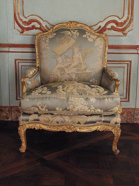 Armchair (bergère) (one of a pair), by Louis I Cresson
