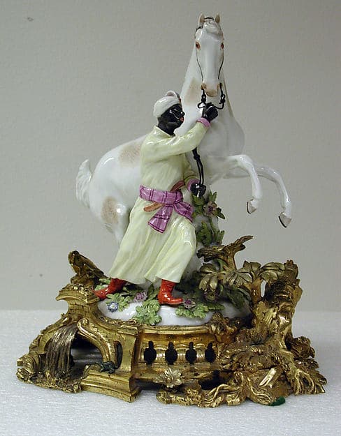 Horse with groom (one of a pair), by Meissen Manufactory