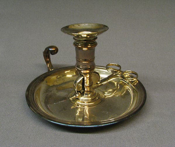 Chamber candlestick with snuffers, by James Gould