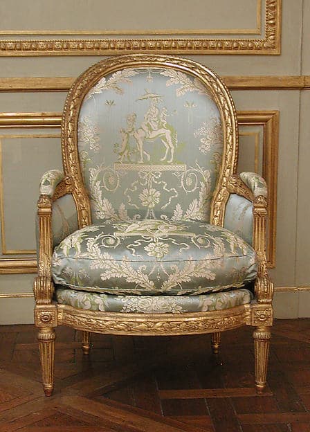 Armchair (Bergère) (one of a pair) (part of a set), by Louis Delanois