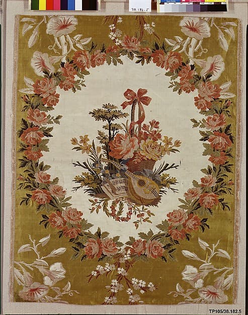 Woven silk upholstery for a chair back, by Philippe de Lasalle