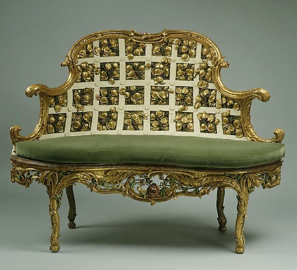 Settee (one of a pair) (part of a set), by Johann Michael Bauer