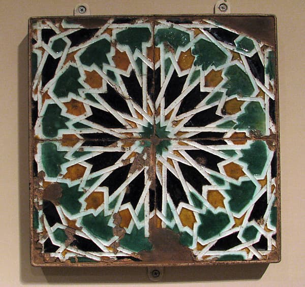 Panel of 4 cuenca tiles
