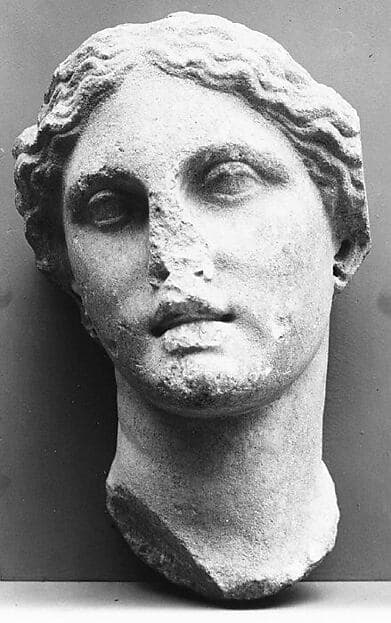 Marble head of a goddess