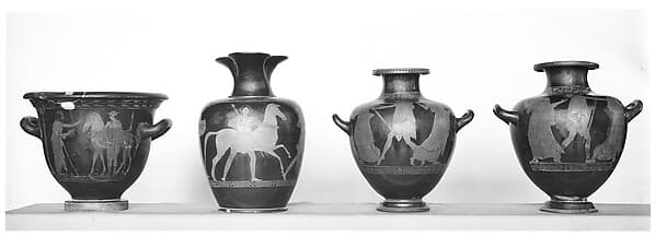 Terracotta bell-krater (bowl for mixing wine and water), by Polydektes Painter