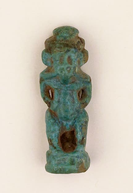 Faience amulet in the form of the dwarf god Pataikos