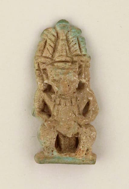 Faience amulet in the form of the dwarf god Pataikos