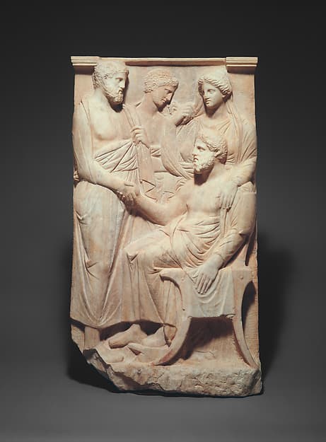 Marble stele (grave marker) of a man