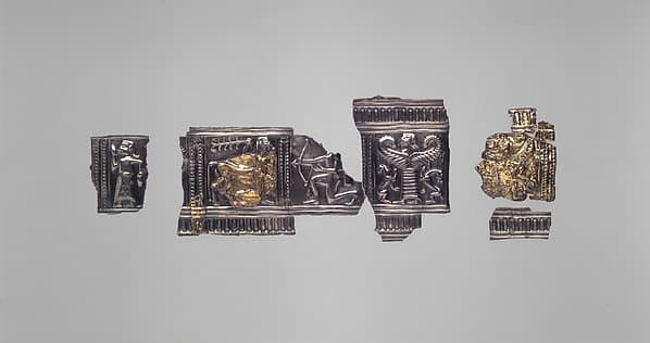 Gilded silver relief
