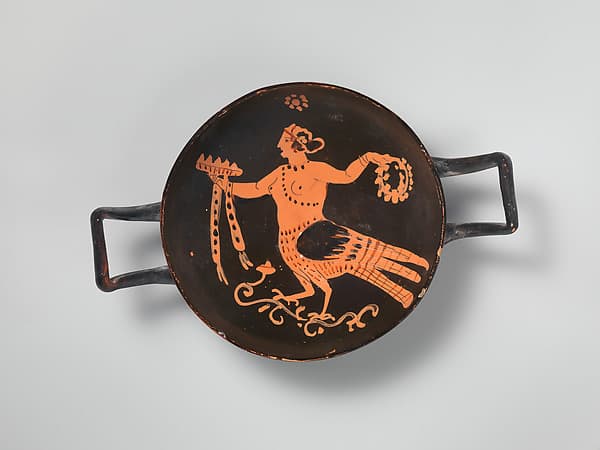 Terracotta stemless kylix (drinking cup), by Asteas Workshop