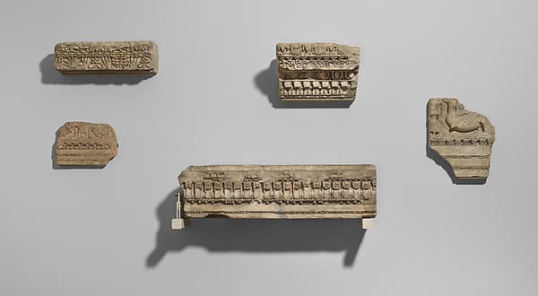 Five marble architectural fragments