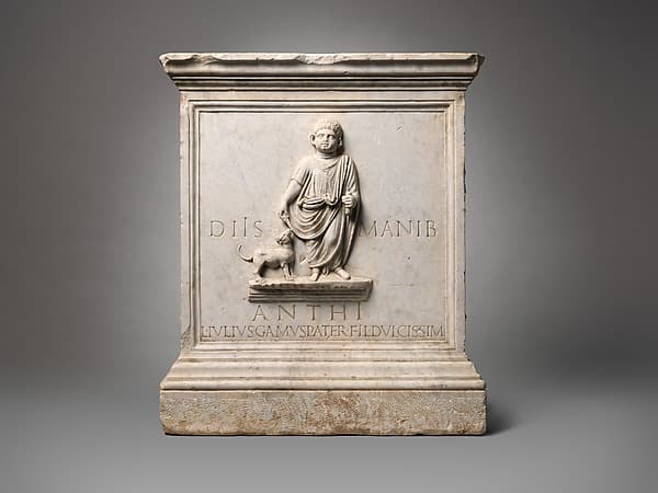 Marble funerary altar