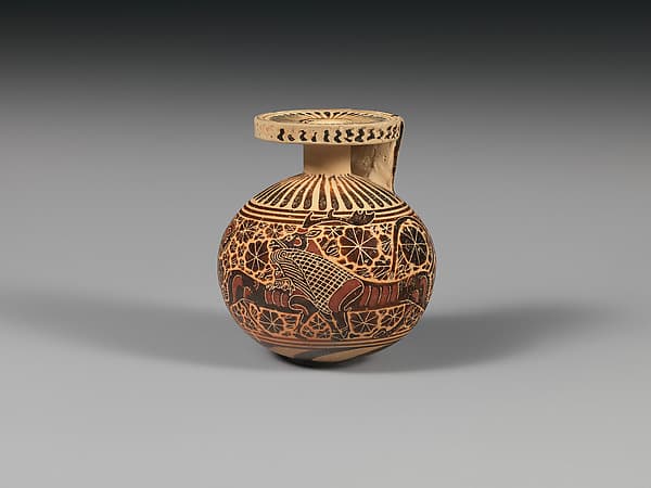 Terracotta aryballos (perfume vase), by Sydney Cluster
