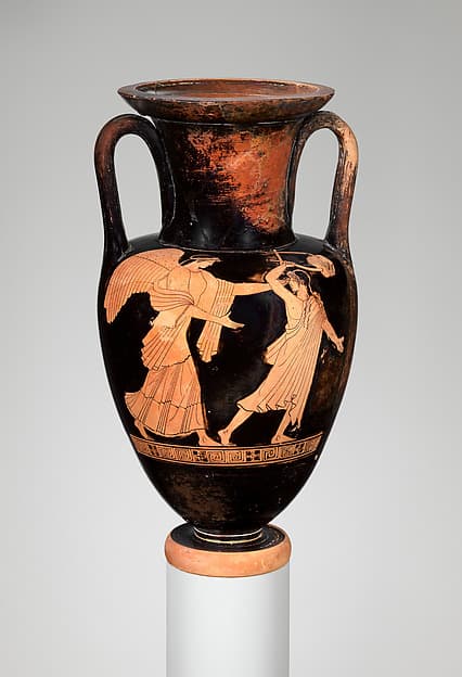 Terracotta Nolan neck-amphora (jar), by Achilles Painter