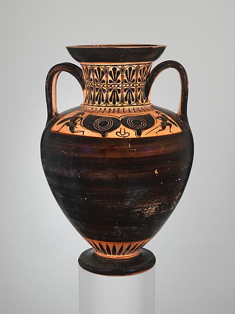 Terracotta neck-amphora (jar), by Antimenes Painter