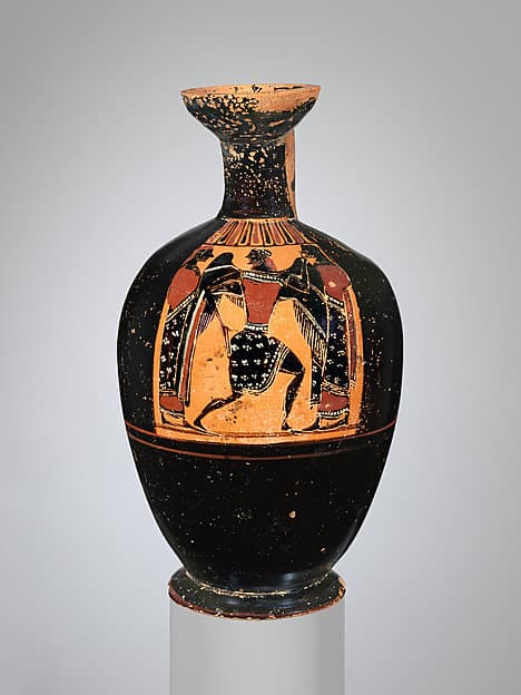 Terracotta lekythos (oil flask), by Affecter