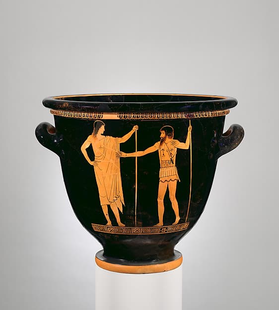 Terracotta bell-krater (bowl for mixing wine and water), by Achilles Painter