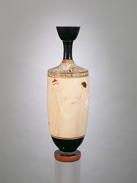 Terracotta lekythos (oil flask), by Achilles Painter