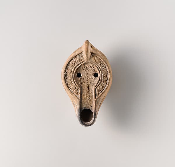 Terracotta oil lamp