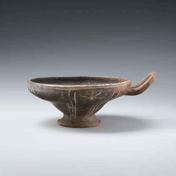 Terracotta conical footed bowl