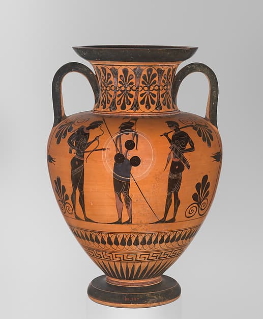 Terracotta neck-amphora (jar), by Exekias