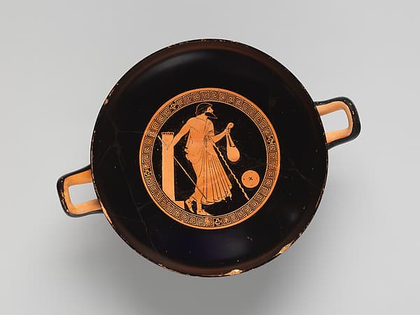 Terracotta kylix (drinking cup), by Brygos Painter