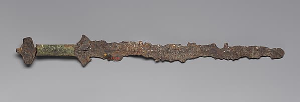 Iron sword with bronze hilt