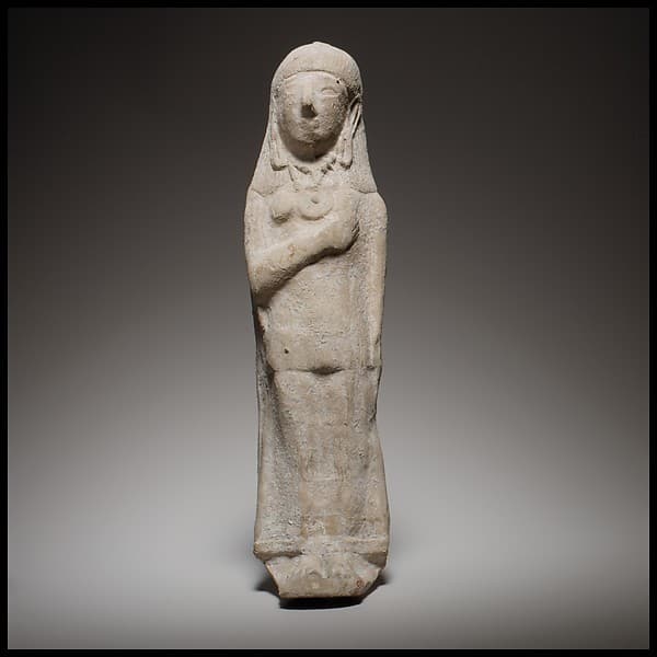 Terracotta statuette of a woman