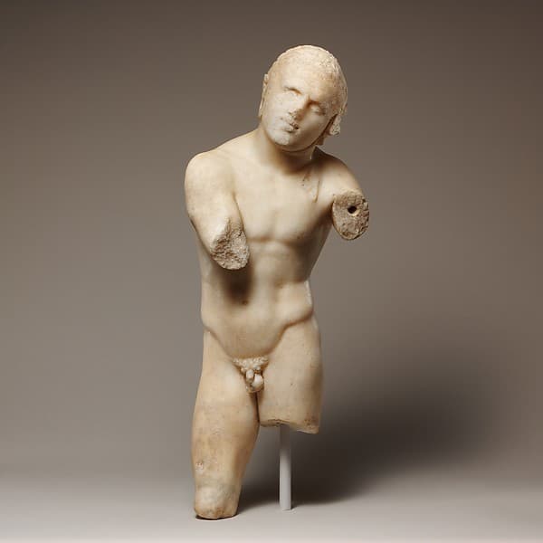 Small marble statue of an athlete