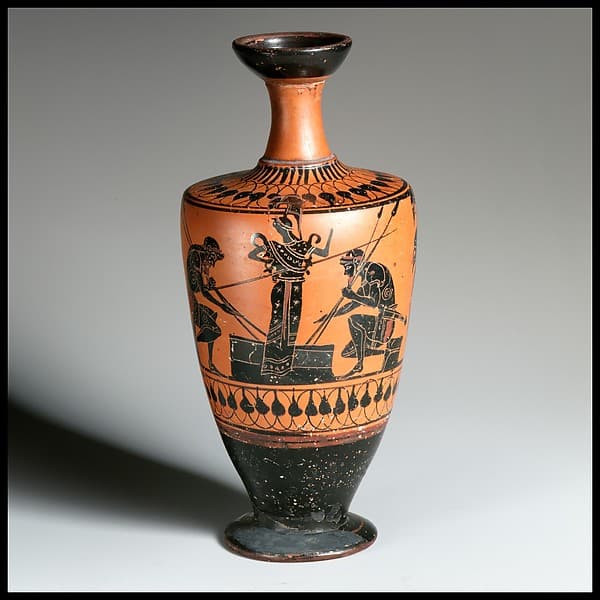 Terracotta lekythos (oil flask), by Painter of Vatican G.31