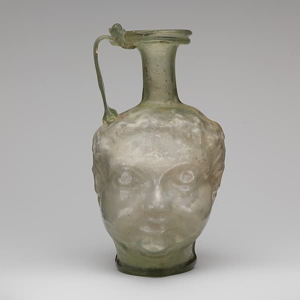 Glass double head-shaped flask