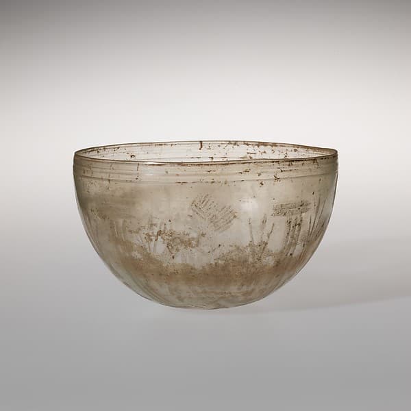 Glass bowl with cut decoration