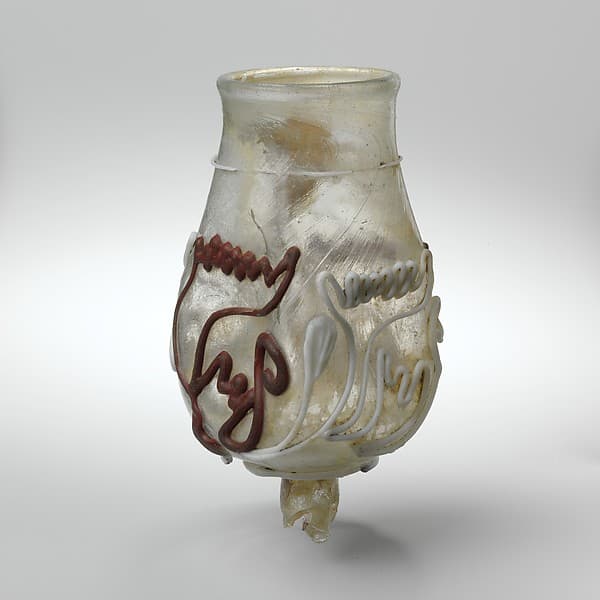 Glass goblet with snake-thread decoration