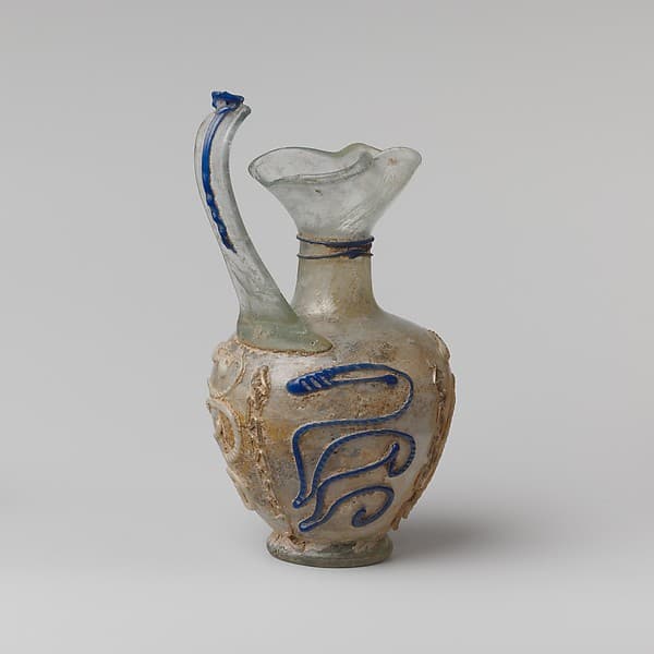 Glass jug (oinochoe) with snake-thread decoration