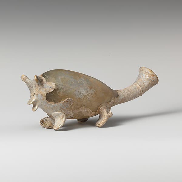 Glass bottle in the shape of an animal