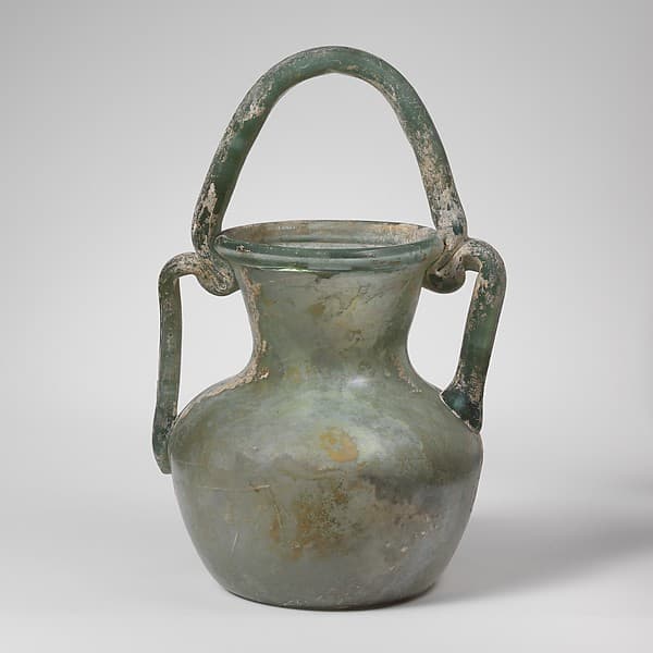 Glass jar with basket handle