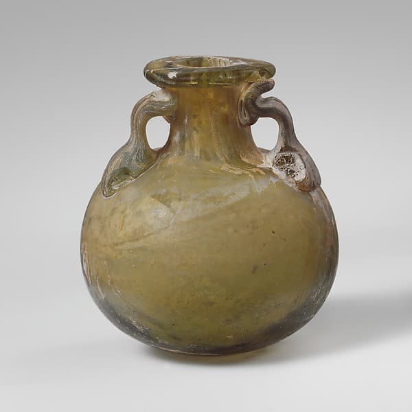 Glass aryballos (oil bottle)