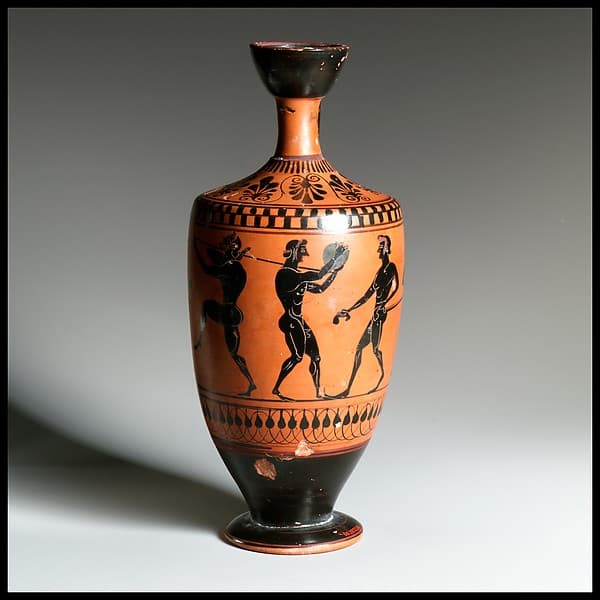 Terracotta lekythos (oil flask), by Michigan Class