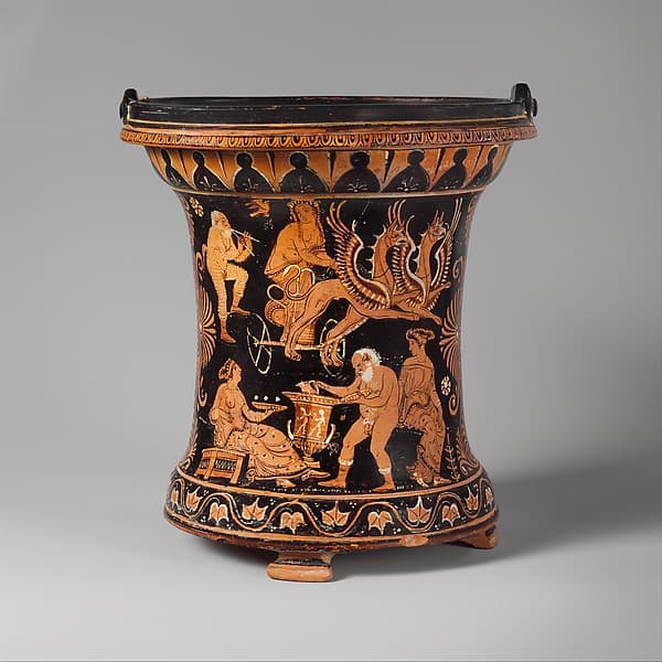 Terracotta situla (bucket), by Lycurgus Painter