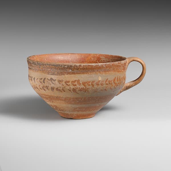 Terracotta hemispherical cup