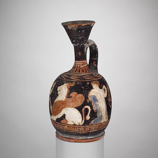 Terracotta squat lekythos (oil jar)