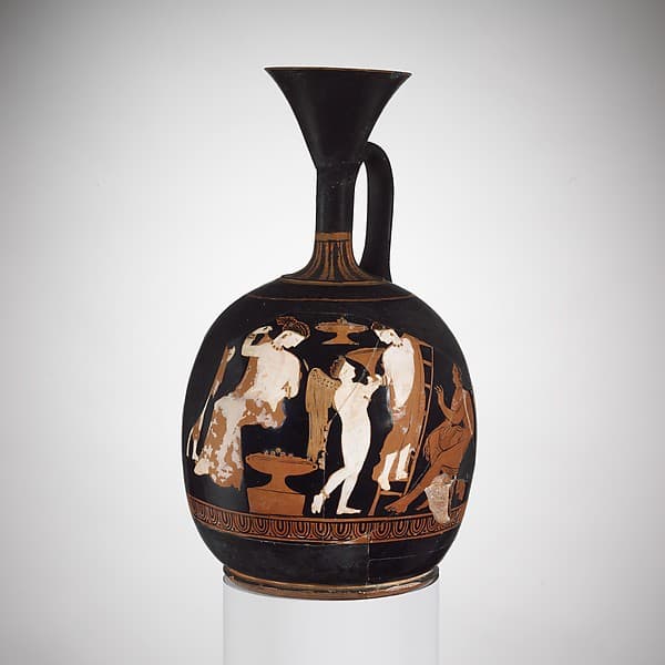 Terracotta squat lekythos (oil jar)