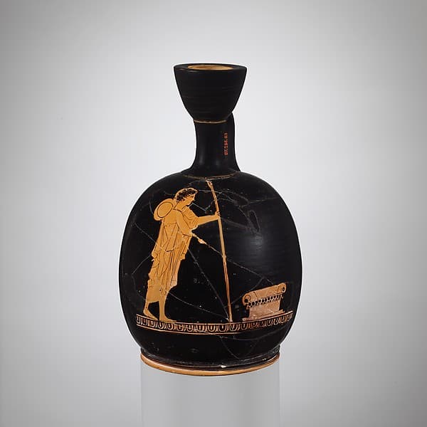 Terracotta squat lekythos (oil jar)