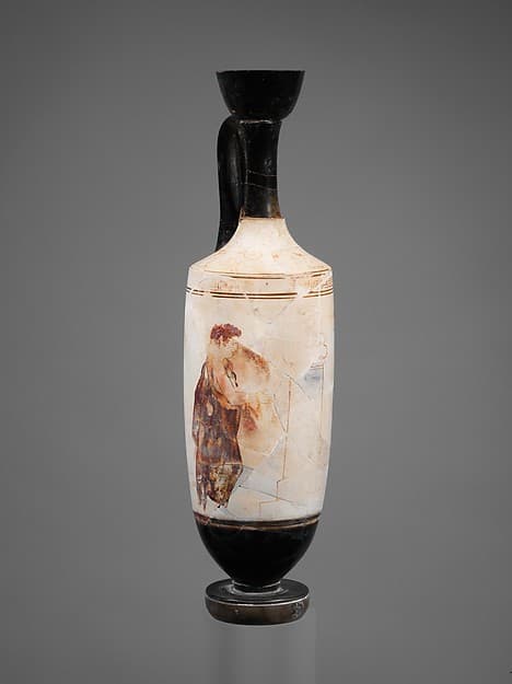 Terracotta lekythos (oil flask), by Bird Painter