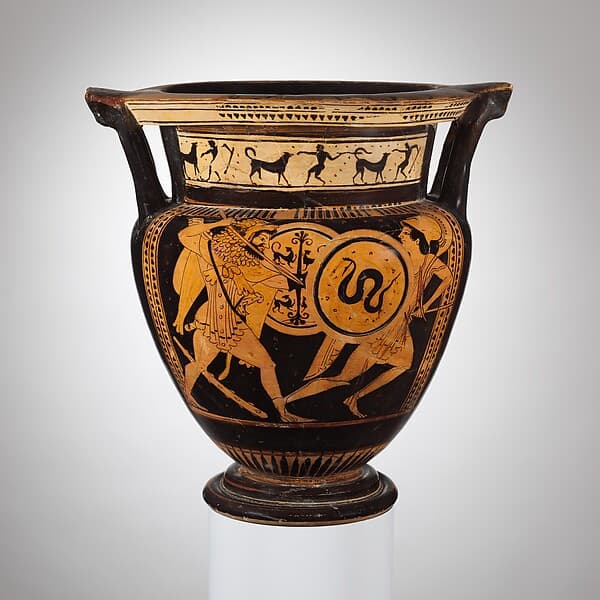 Terracotta column-krater (bowl for mixing wine and water), by Göttingen Painter