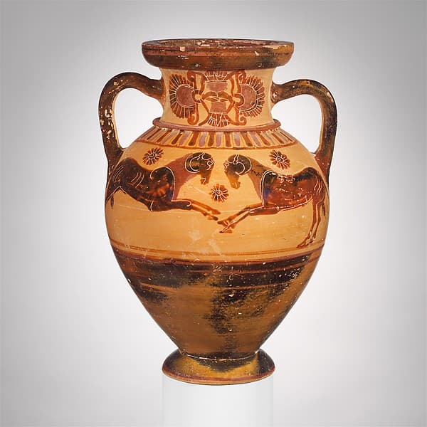 Terracotta neck-amphora (storage jar), by Prometheus Painter