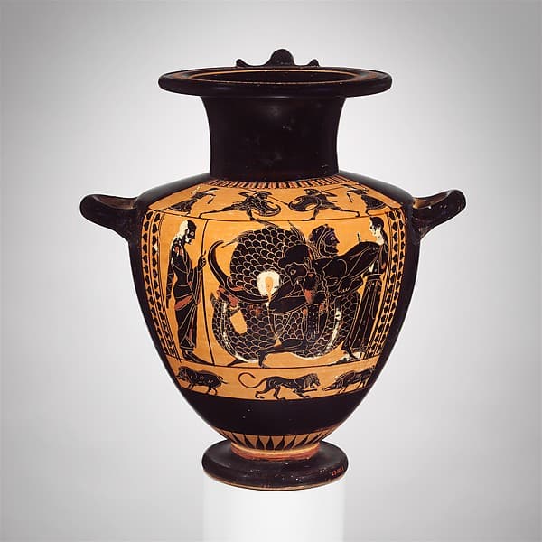 Terracotta hydria (water jar), by Antimenes Painter