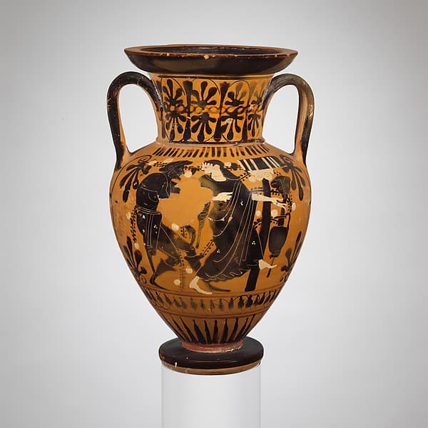 Terracotta neck-amphora, by Red-Line Painter
